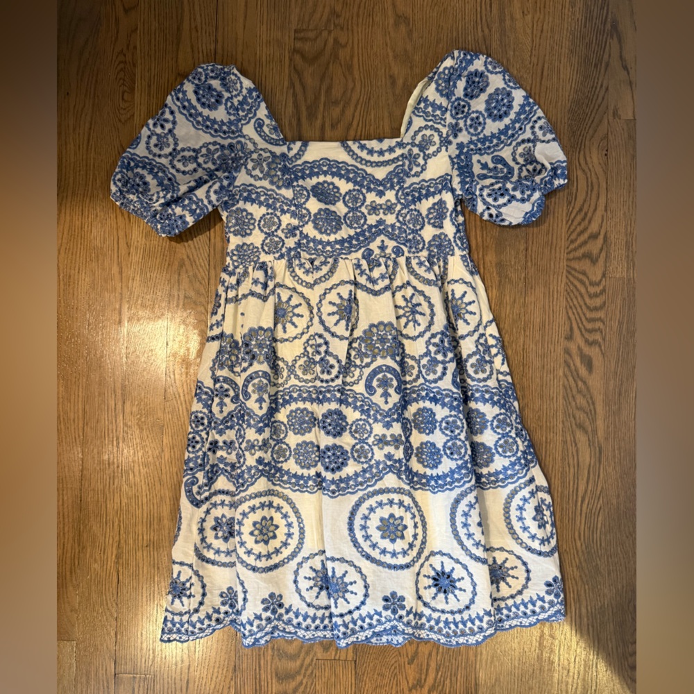 Sunday Up:  NWOT women’s blue embroidered dress Size: SMALL